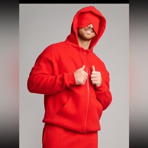 Comfrt airplane mode zip up hoodie crimson